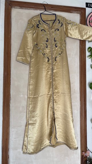 Conjunto kaftán + kimono de sari original