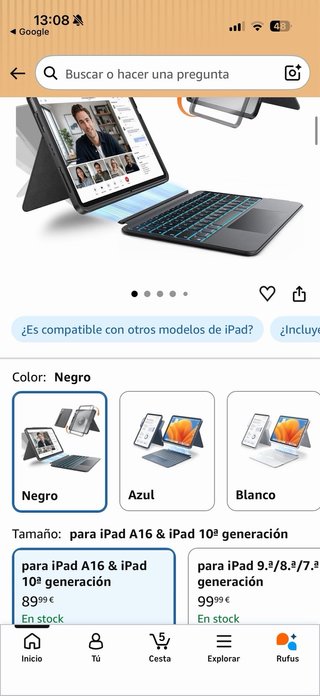 iPad Apple con funda de teclado
