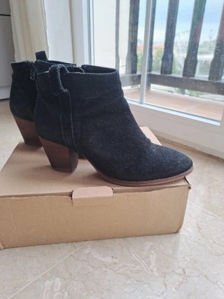 Botines de Piel Negros Mango
