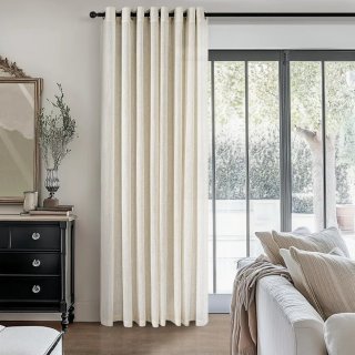 Cortinas Efecto Lino grueso Beige 245x140