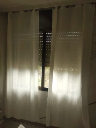 Cortinas Efecto Lino grueso Beige 245x140