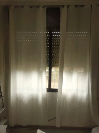 Cortinas Efecto Lino grueso Beige 245x140