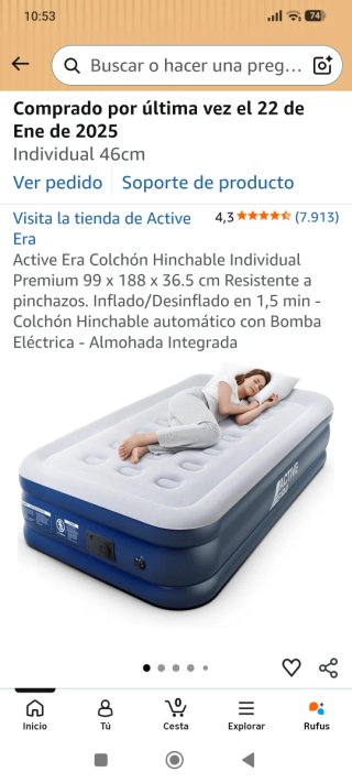 Colchón Hinchable Individual Active Era