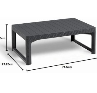 Mesa de Exterior de Ratán Negra