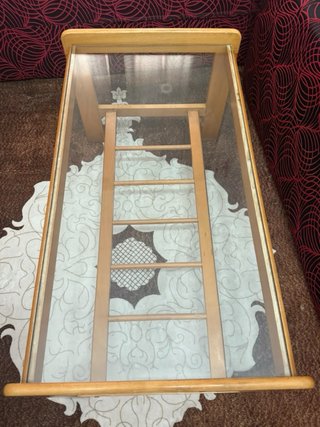 Mesa de Centro de Madera con Cristal