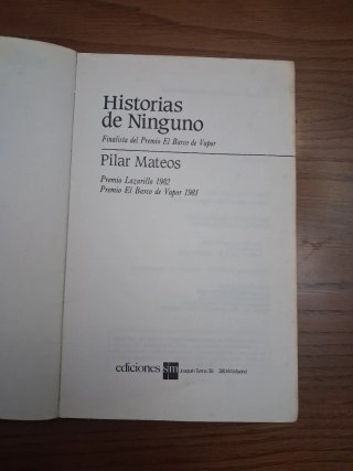 Libro Historias de Ninguno