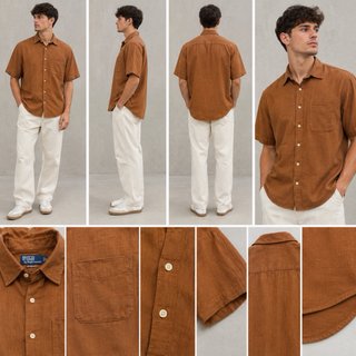 Camisa Vintage Polo Ralph Lauren Marrón Talla L