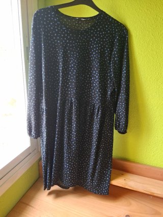 Vestido Lefties Negro con Lunares Azules T.XXL