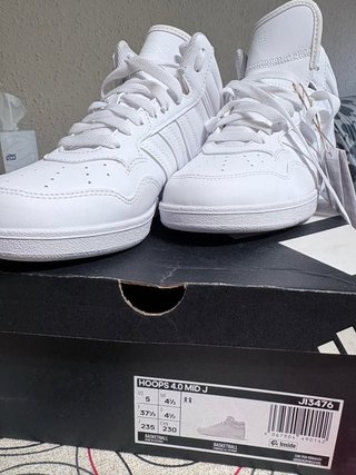 Zapatillas Adidas Hoops 4.0 Mid J Blancas