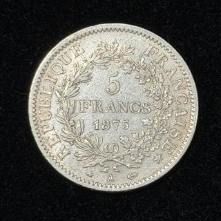 5 Francos Plata Hércules 1875 A París Francia