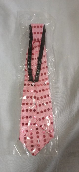 Corbata lentejuelas rosa disfraz