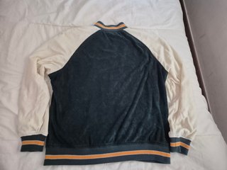 Chaqueta Bomber Zara Verde y Crema Talla XL