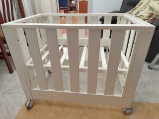 Minicuna de Madera Blanca