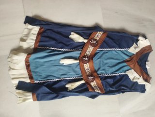 Disfraz azul y marrón con botones