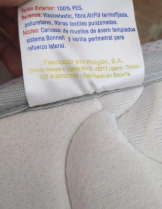 Colchón muelles y visco para cuna bebé