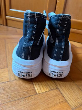 Converse con plataforma negras talla 41