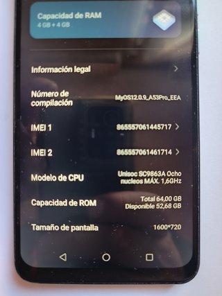 ZTE A53 PRO 4+4GB RAM 64GB 6.52 PULG.