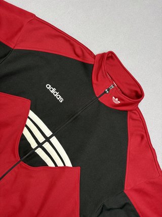 Adidas chaqueta chándal rojo negro L vintage 90s