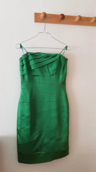 Vestido de Fiesta Verde Satén