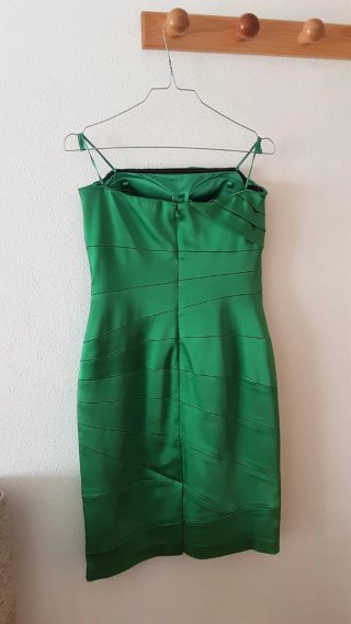 Vestido de Fiesta Verde Satén
