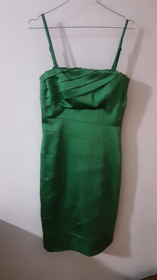 Vestido de Fiesta Verde Satén