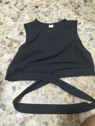 Top negro cruzado talla única