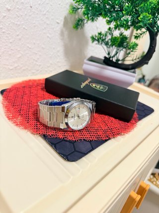Reloj Hombre Plata y Blanco