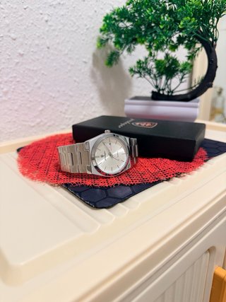 Reloj Hombre Plata y Blanco