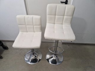 Set de 2 Taburetes de Cocina Blancos