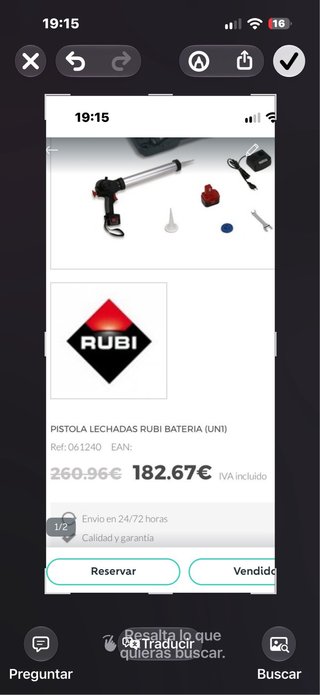 Pistola de Lechada  y silicona a Batería Rubi