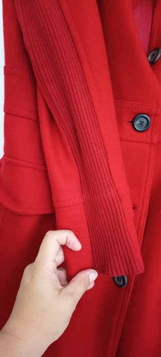 Chaquetón Mango Rojo Mujer