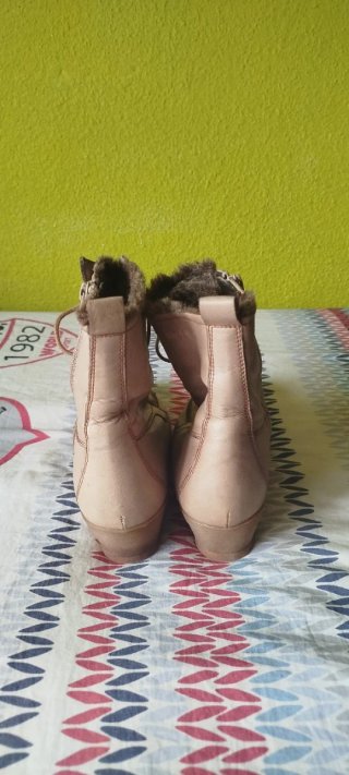 Botines Hispanitas piel beige invierno pelo T40