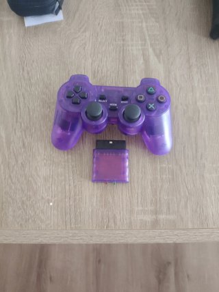 Mando PS2 Morado Transparente