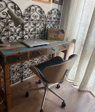 Escritorio madera y metal vintage