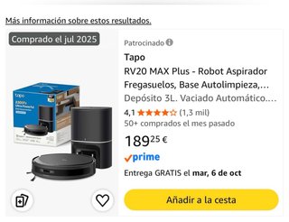 Robot Aspirador Tapo RV20 MAX Plus