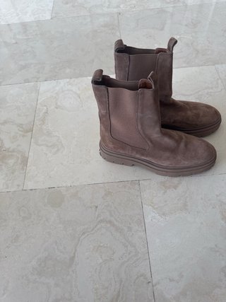 Botines ante beige/marrón talla 40