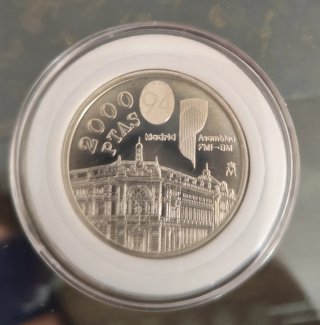 5 Monete da 2.000 Peseta in Argento