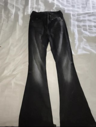 Pantalones Stradivarius Campana Tiro Bajo Negros