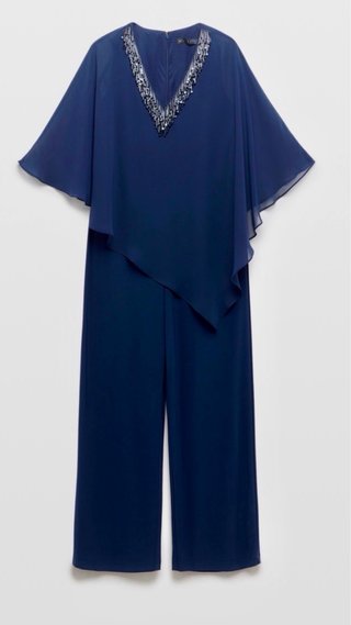 Mono de Fiesta Azul con Capa y Pedrería