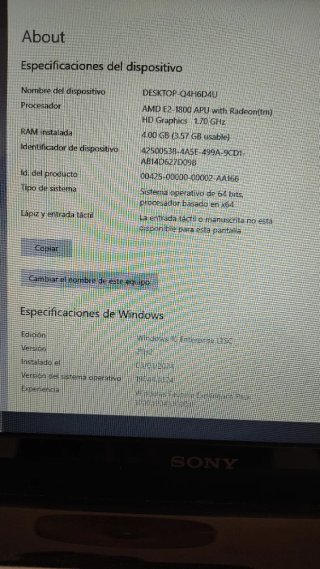 Portátil Sony VAIO 11,6 pulgadas