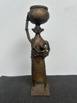 Figura Tribal Africana de Bronce - Maternidad