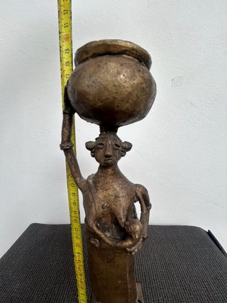 Figura Tribal Africana de Bronce - Maternidad