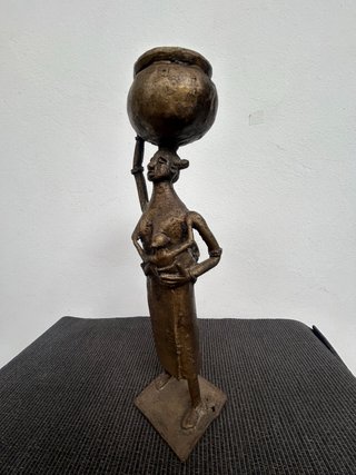 Figura Tribal Africana de Bronce - Maternidad
