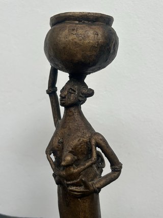 Figura Tribal Africana de Bronce - Maternidad