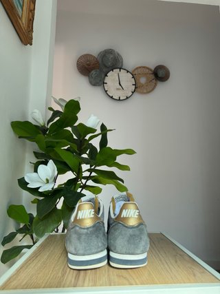 Zapatillas Nike Cortez Grises y Doradas