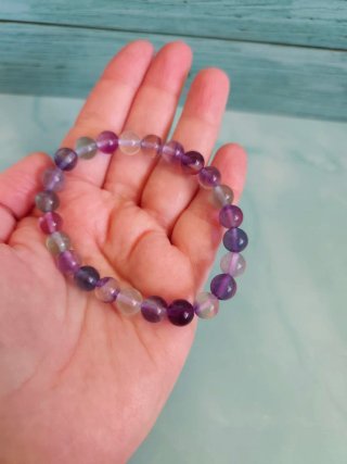 Pulsera Fluorita de colores, natural.