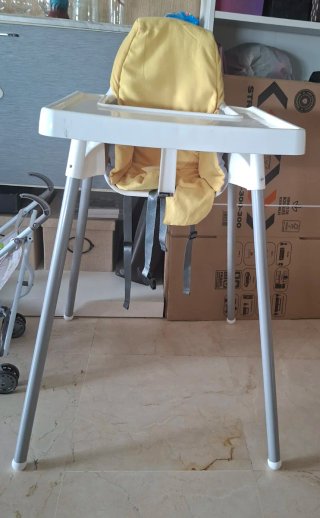 Trona bebé alta silla amarilla