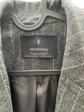 Blazer Stradivarius Raya Gris Talla XS