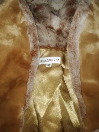Chaleco mujer años 2000 marrón y dorado