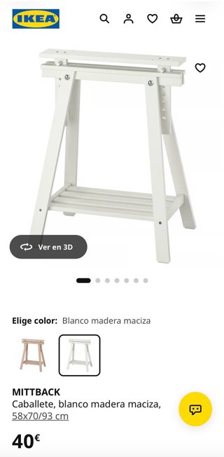 2 Caballetes Blancos Madera Ikea